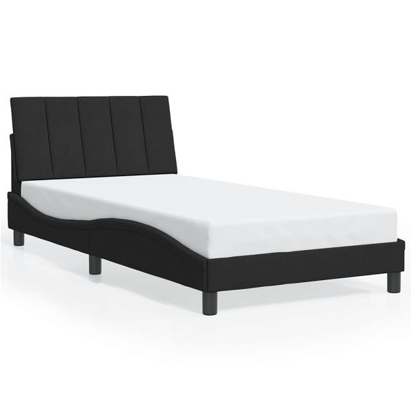 vidaXL Bettgestell mit Kopfteil Schwarz 100x200 cm Samt, 3207833