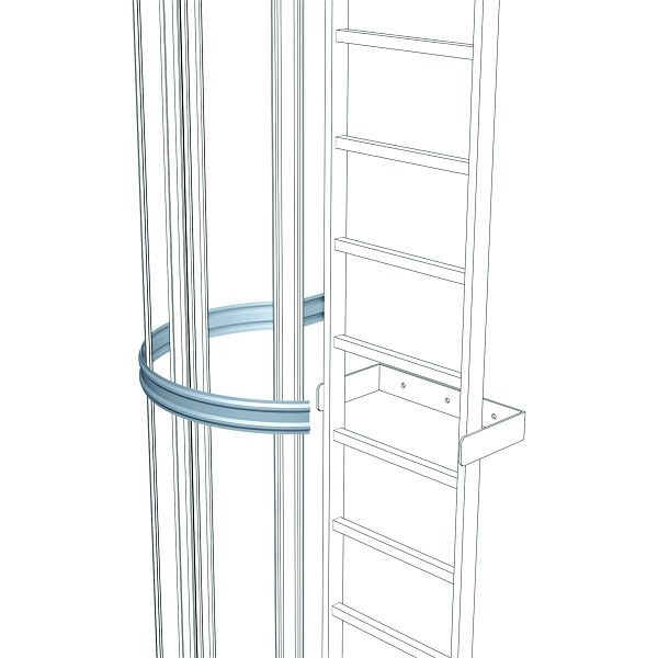 ZARGES 3/4-Rückenschutzbügel für seitlichen Ausstieg, V4A, Ø 700 mm, Bügelhöhe 80 mm, 44287