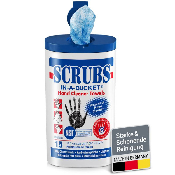 Stein HGS SCRUBS Reinigungstücher für Hände, Maschinen und Werkzeuge 'In a Bucket', Breite: 195 mm, VE: 12 Stück, 15851