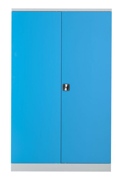 Gürkan Flügeltürenschrank, 60 x 120 x 195 cm, Lichtgrau, Lichtblau, Verstärkte Fachboden Stück 4, FLC.192/60/N, 109881