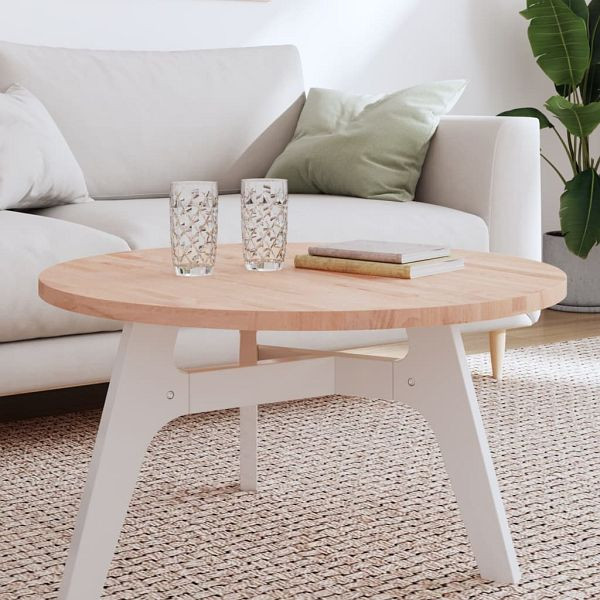 vidaXL Tischplatte Ø80x2,5 cm Rund Massivholz Buche, 355918