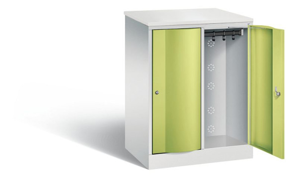 C+P Garderobenschrank Resisto, H1077xB772xT540mm, Farbe: Lichtgrau / Viridingrün, 8271-272 S10068