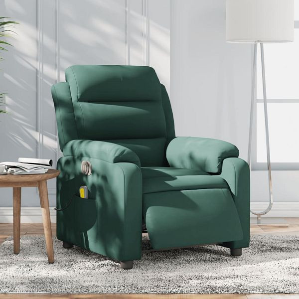 vidaXL Massagesessel Elektrisch Dunkelgrün Samt, 3205083