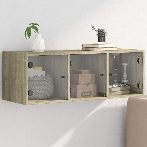 vidaXL Wandschrank mit Glastüren Sonoma-Eiche 102x37x35 cm, 836513