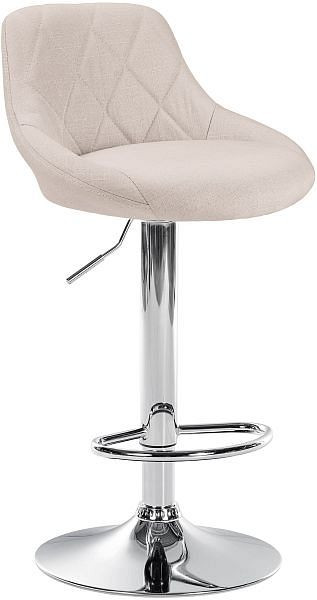 CLP Barhocker Lazio Stoff chrom, creme, 102682404, 4251380487936