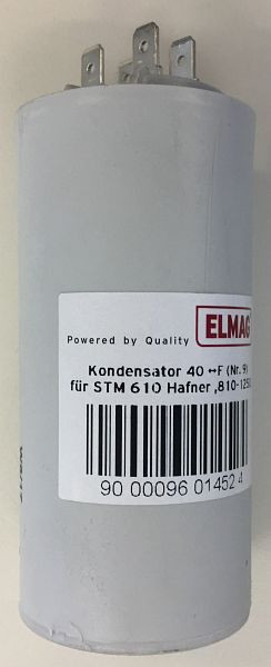 ELMAG Kondensator 40 µF (Nr. 9) für STM 610 Hafner, 810-1250, 230 Volt (Soga- Motor), 9601452