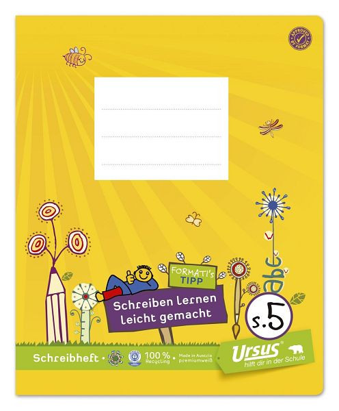 URSUS Formati Schreibheft Quart S.5 - 20 Blatt 80g/qm 10mm liniert, 060531085