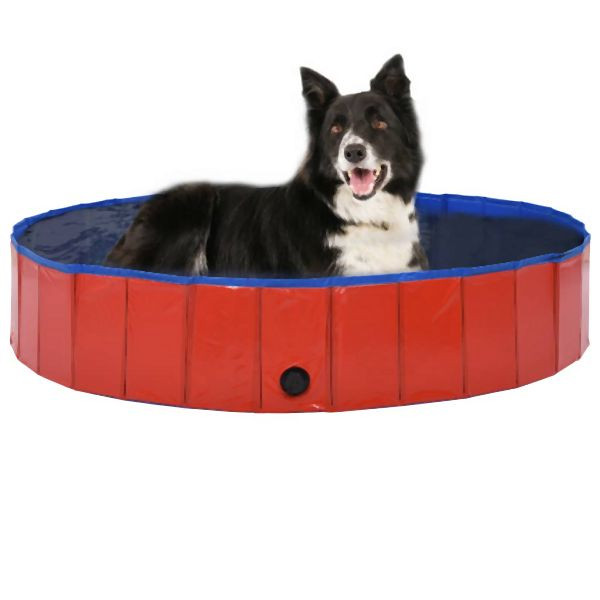 vidaXL Hundepool Faltbar Rot 160 x 30 cm Abmessung PVC, 170824