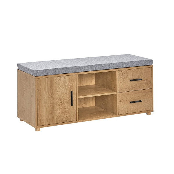 SoBuy Schuhbank mit 2 Schubladen Holzfarbe 110x35x45cm, Funktional, FSR148-N