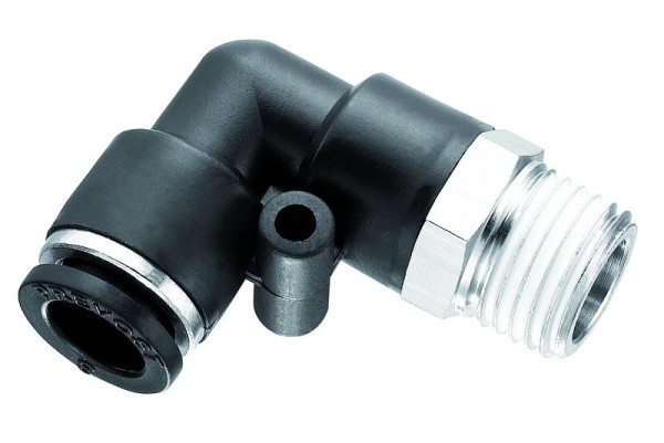 Prevost 90°-Winkelstück mit konischem Außengewinde - RPC MR, AG BSPT= R 1/8, für Schlauch mit Außen-Ø= 4 mm, VE: 10 Stück, RPC MR0400