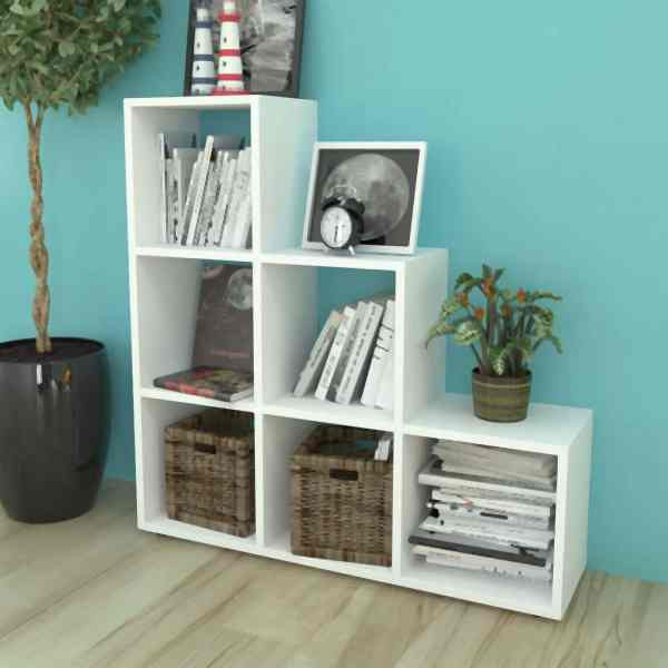 vidaXL Treppenregal Bücherregal 107 cm Weiß, 242552, 8718475954804