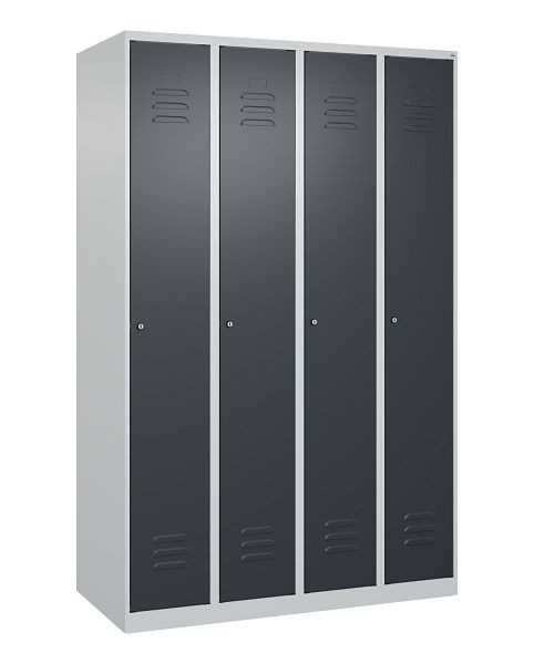 C+P Umkleidespind Classic PLUS, 4 Abteile, 1850x1200x500mm, 7035/7016, Zylinderschlösser, 080000-40 S10014