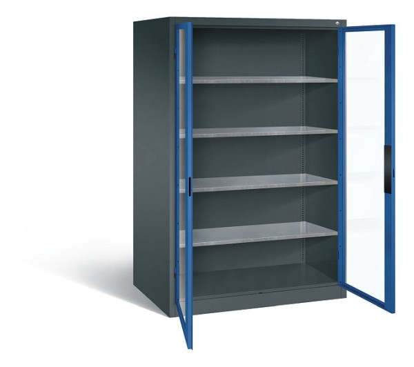 C+P Werkzeugschrank Acurado, H1950xB1200xT800mm, Farbe: Anthrazitgrau / Enzianblau, Muldengriff, 8934-055 S10015