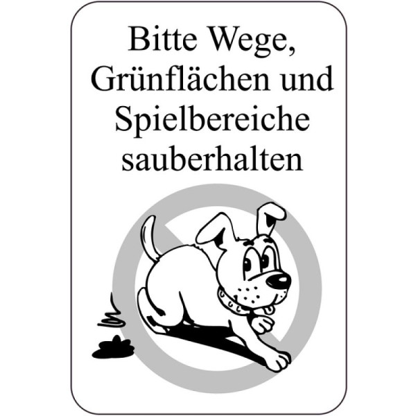 Stein HGS Sonderschild, Bitte Wege, Grünflächen und Spielbereiche sauberhalten, 400 x 600 mm, 15073