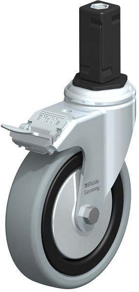 Blickle LKRA-VPA 126G-11-FI-FA-EV14 Apparate-Lenkrolle mit Expander & Feststeller, Vollgummi, Grau, 848353