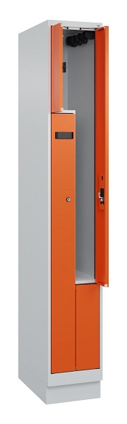 C+P Z-Spind Evolo PLUS, Sockel, 2 Fächer, 1950x300x500mm, 7035/2004, Zylinderschloss, 049023-102 S10030