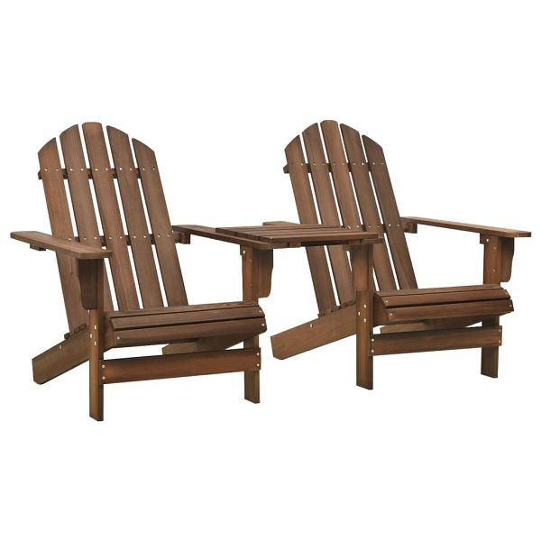 vidaXL Adirondack-Gartenstühle mit Tisch Massivholz Tanne Braun, 310069
