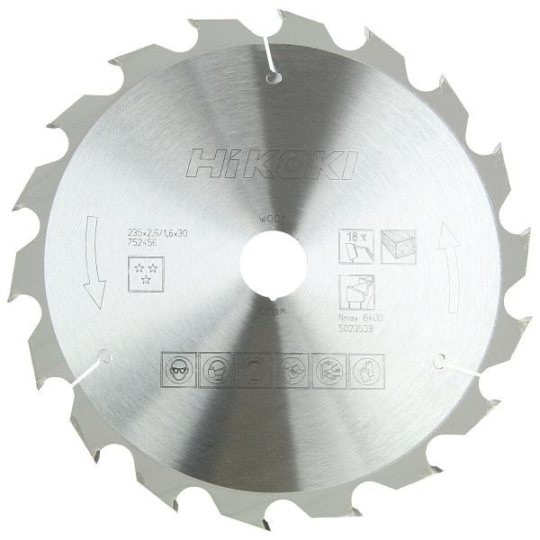 HiKOKI TCT Kreissägeblatt Holz 235x30 Z18 Wechselzahn, 752456