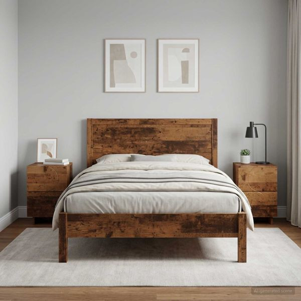 vidaXL Nachttisch 2 stk. Eichenholz 33,5 x 34,5 x 50 cm Holzwerkstoff, 8011402