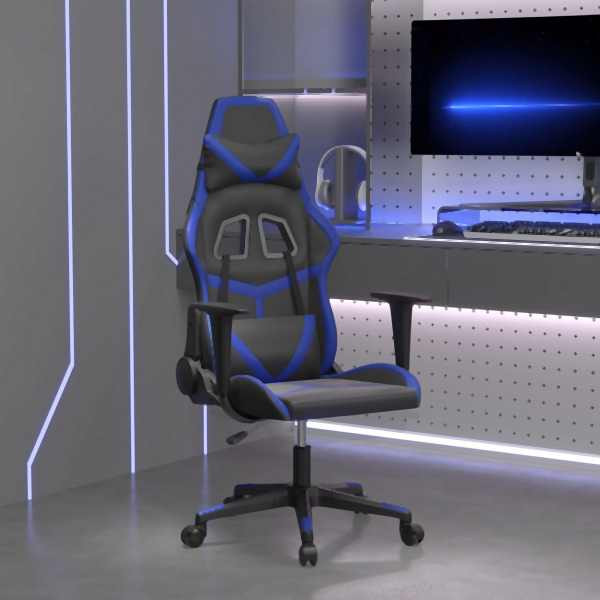 vidaXL Gaming-Stuhl Schwarz und Blau Kunstleder, 3143665