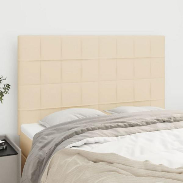 vidaXL Kopfteile 4 Stück Creme 72x5x78/88 cm Stoff, 3116335