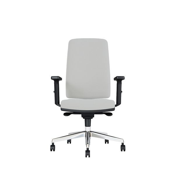 Bisley Bürodrehstuhl Stone, Tiefenverstellbarer Sitz, Mit Armlehnen, Aluminiumfußkreuz, MR6643 light grey, STONETALMR6643