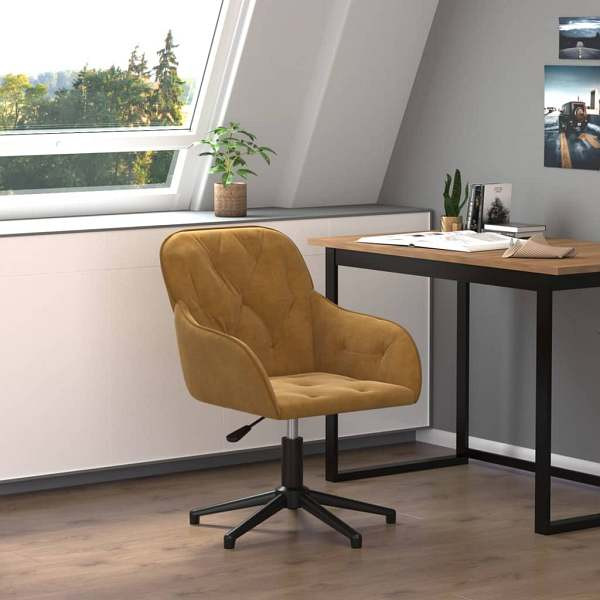 vidaXL Bürostuhl Drehbar Braun Samt, Füllung: Schaumstoff, 344864