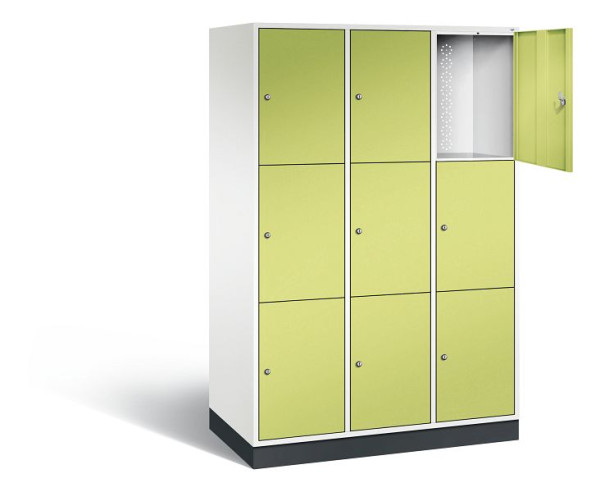 C+P XL-Schließfachschrank Intro, H1950xB1220xT590mm, Farbe: Verkehrsweiß / Viridingrün, 8370-303 S10105