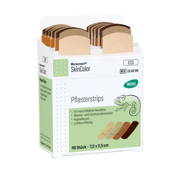 WERO Werosmart SkinColor Pflasterstrips, 7,2 x 2,5 cm, VE: 40 Stück/Packung, 150284