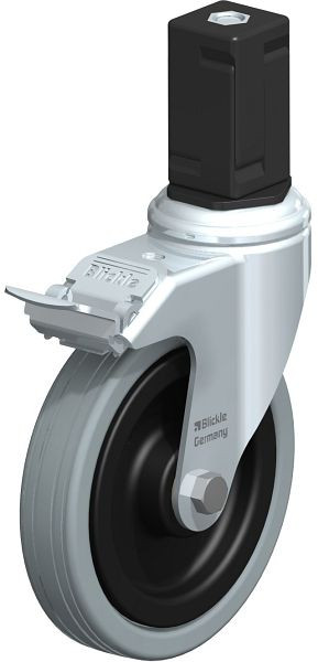 Blickle LKRA-VPA 125K-11-FI-EV17 Apparate-Lenkrolle mit Expander & Feststeller, Vollgummi, Grau, 848298