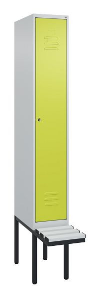 C+P Umkleidespind Classic PLUS, 2120x300x815mm, 7035/0024, Zylinderschloss, je 2 Doppel-Haken, 0800407-10F S10025