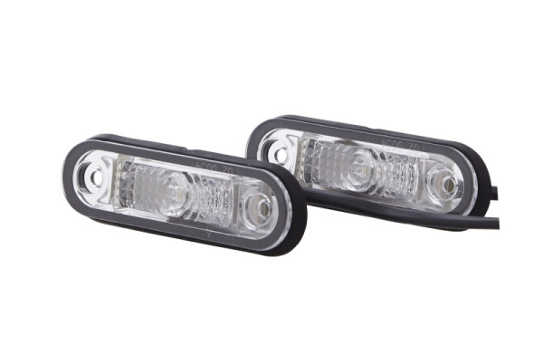 HELLA Positionsleuchte, LED, 12/24V, Einbau, ECE/ADR/GGVS, Lichtscheibenfarbe: glasklar, Kabel: 5000mm, 2PF 959 590-212