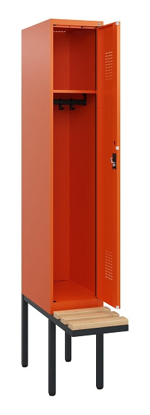 C+P Spind Evolo PLUS, 1 Abteil, 1950x300x815mm, 2004/2004, Zylinderschloss, Sitzfläche Holz, 0490405-10 S10050