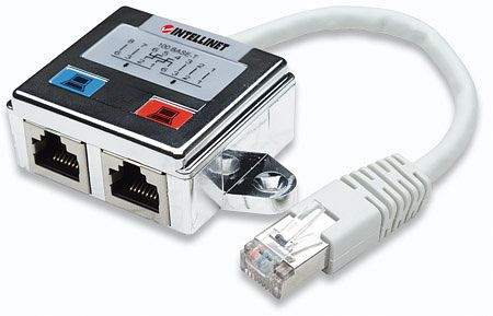 INTELLINET 2-Port Cat5-Anschlussteiler, doppelt geschirmt, 504195