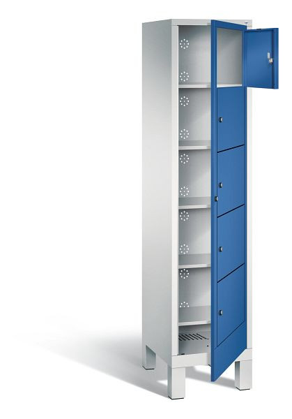 C+P Wäsche-Sammelschrank Evolo, H1850xB420xT500mm, Farbe: Lichtgrau / Enzianblau, 48060-105 S10016