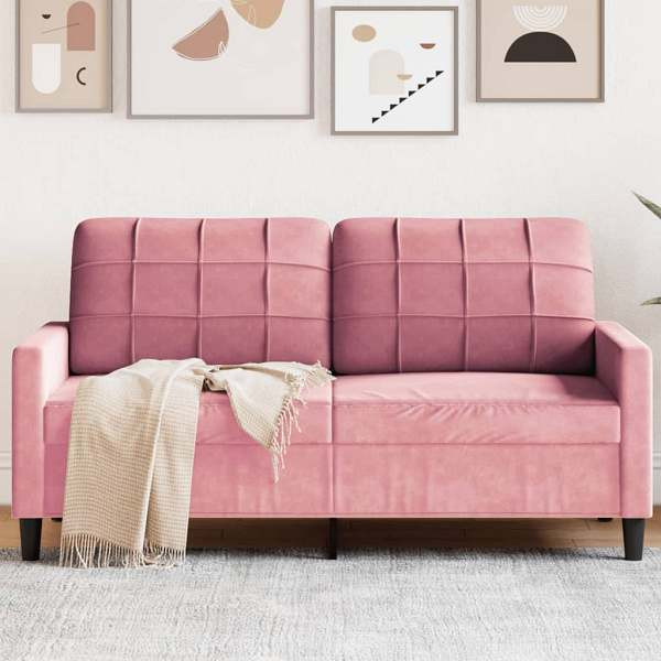 vidaXL 2-Sitzer-Sofa Rosa 140 cm Samt, Polyester, 4007627