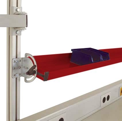 Manuflex Neigbare ESD-Ablagekonsole für CANTOLAB, Nutztiefe 495 mm, für Tischbreite 1600 mm, Rubinrot, LZ8319.3003
