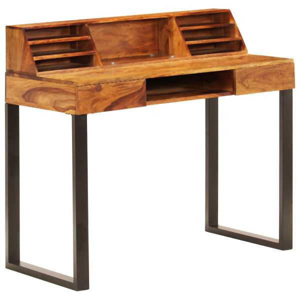 vidaXL Schreibtisch 110 x 50 x 94 cm Massivholz und Stahl, 247964
