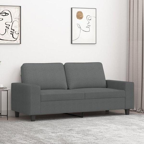 vidaXL 2-Sitzer-Sofa Dunkelgrau 140 cm Stoff, 359392, 8721012141186