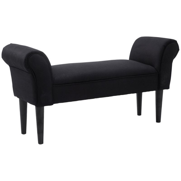 HOMCOM Gepolsterte Sitzbank für Schlafzimmer und Flur, bis 130 kg belastbar, 102 x 36 x 51 cm, Schwarz, 831-135BK