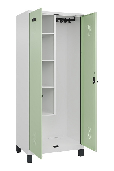 C+P Putzmittel-Spind Evolo PLUS, mit Füßen, 2 Abteile, 1950x800x500mm, 9016/601, Drehriegel, 049110-02 S10019