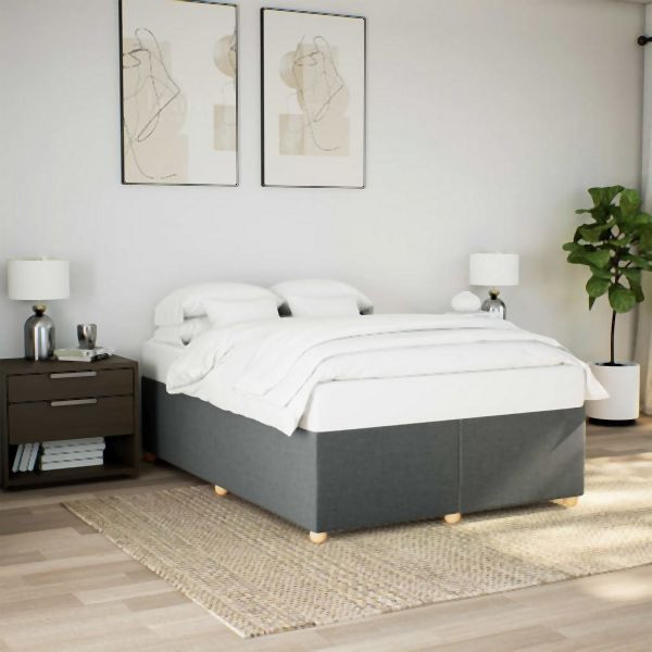 vidaXL Bettgestell ohne Matratze Dunkelgrau 140x190 cm Stoff, 3284730