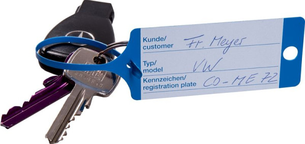 Eichner PP-Schlüsselanhänger blau "französisch", 1/1 weiß, VE: 100 Stück, 9219-00144