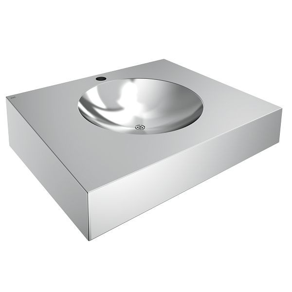 KWC Einzelwaschtisch, Anima, Edelstahl, 600x160x500 mm, mit Hahnloch, 2000100023