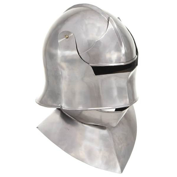 vidaXL Mittelalterlicher Ritterhelm Antik Replik LARP Silbern Stahl, 286220