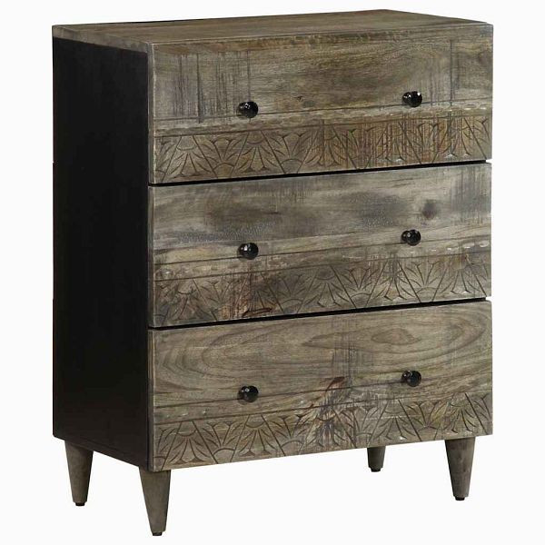 vidaXL Sideboard Hellgrau 60x33,5x75 cm Massivholz Mango, 4017795