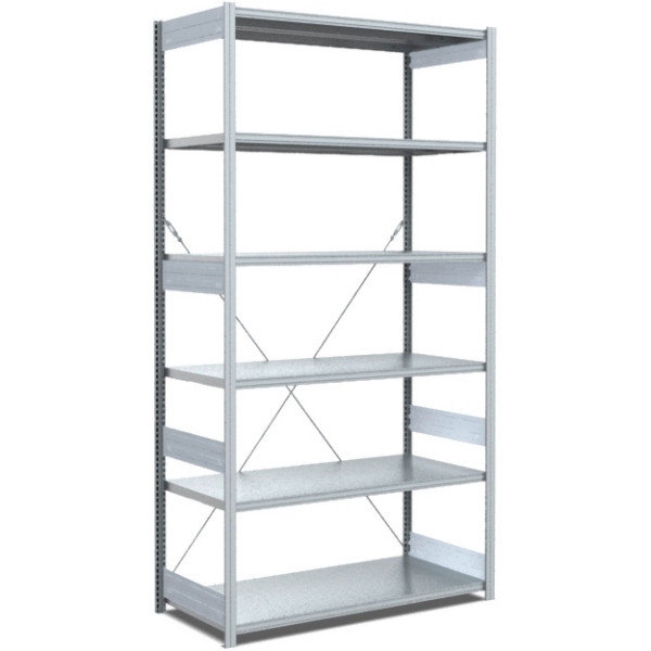 BITO Fachbodenregal Typ: EL Grundfeld 40mm-Boden Set /100kg 2499x996x624 6FB verzinkt, C1235-0008