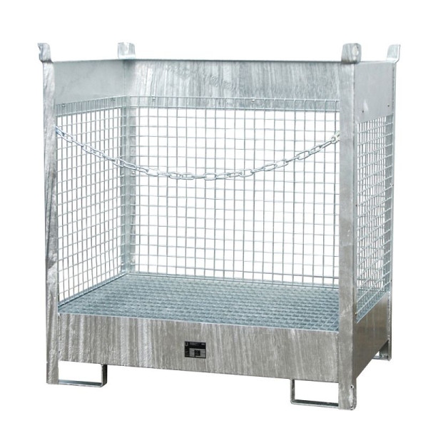 STEIN HGS Fass-Stapelpalette FSP, feuerverzinkt, feuerverzinkt, 245 Liter, Wände aus Drahtgitter, 79140.0030