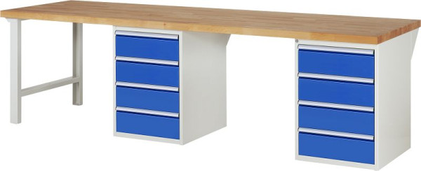 RAU Werkbank Serie 7000 - Modell 7509-8, B3000 x T900 x H890 mm, Systemunterbau B3000 x T850 x H850 mm, 03-7509A8-309B4M.11