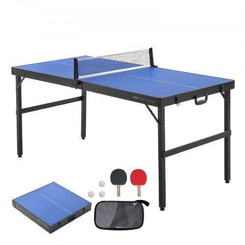 VEVOR Mittelgroßer Tischtennistisch Ping-Pong-Tisch Faltbar 1526x665x718mm, DZDTZDPPQZ12L9WUBV0